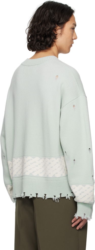 Pleteni pulover Feng Chen Wang Feng Chen Wang Ripped Jacquard Sweater Zelena | FUS19KT07, 2