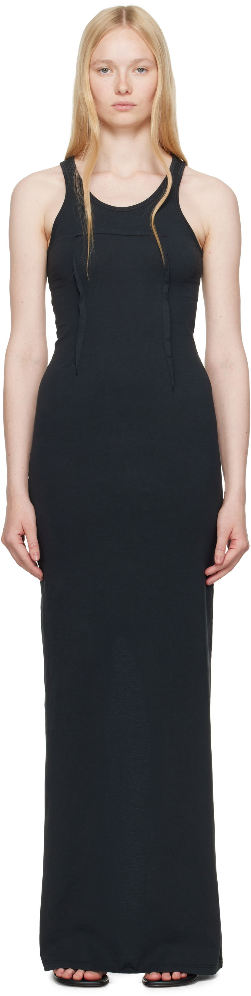 Obleke Maison Margiela MM6 Maison Margiela Heavy Cotton Jersey Maxi Dress Črna | S62DG0048 M20108