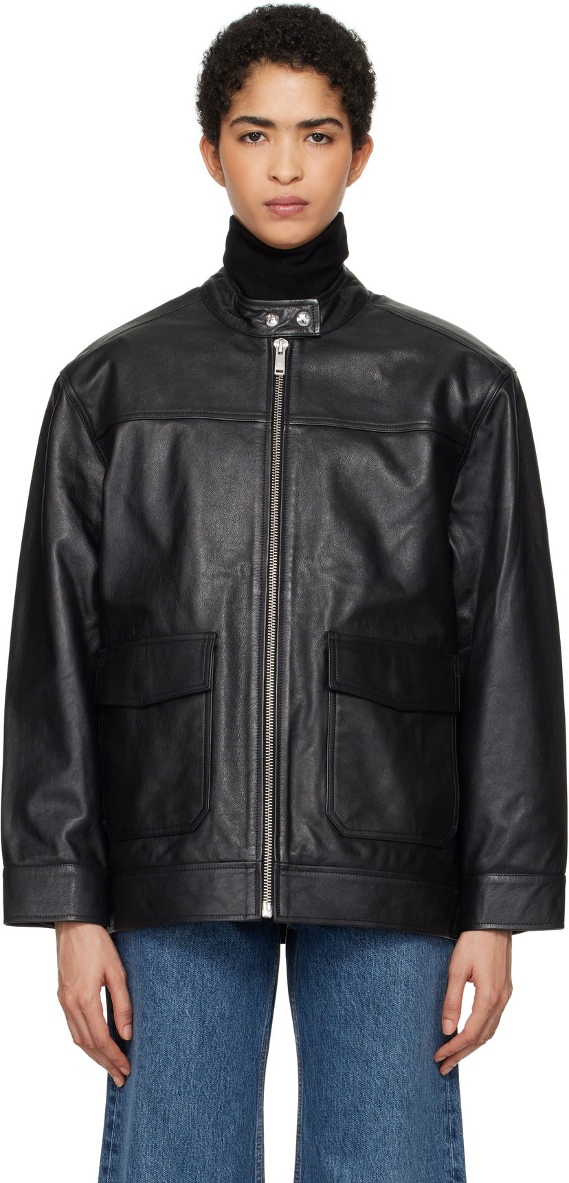 Jakna Anine Bing Henry Leather Jacket Črna | A-01-10189-000