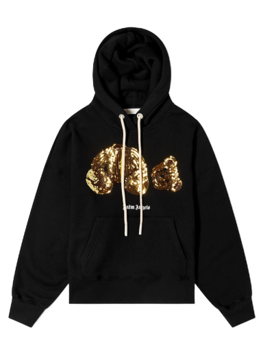 Pulover Palm Angels Sequin Bear Hoody Črna | PWBB023F22FLE0041076