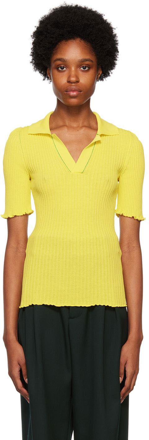 Polo majica Bottega Veneta Cotton Polo Tee Rumena | 672044 V26U0, 0