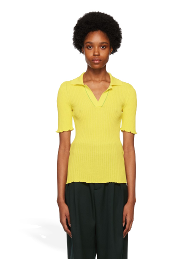 Polo majica Bottega Veneta Cotton Polo Tee Rumena | 672044 V26U0
