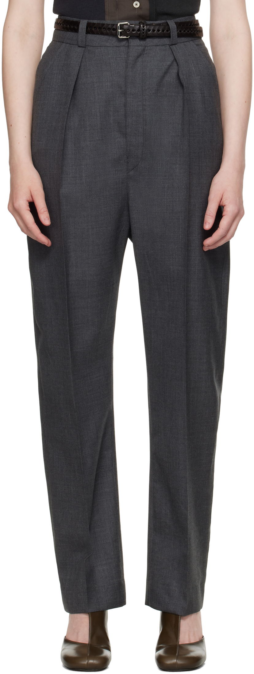 Hlače LEMAIRE Lemaire Dropped Crotch Soft Trousers Siva | PA1183 LF1386
