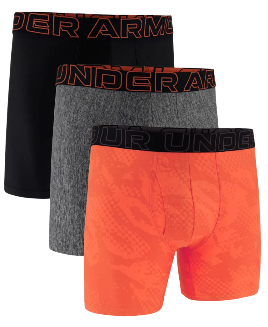 Boksarice Under Armour Under Armour UA Perf Tech Nov 6in Boxerjock 3-Pack Siva | 1383879-847, 0
