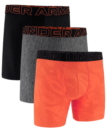 Boksarice Under Armour Under Armour UA Perf Tech Nov 6in Boxerjock 3-Pack Siva | 1383879-847, 0