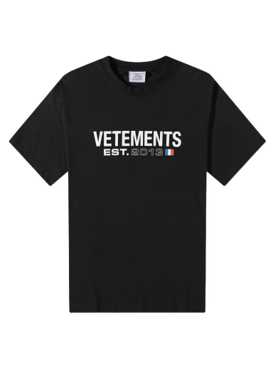 Majica VETEMENTS Flag Logo Tee Črna | UE54TR100B