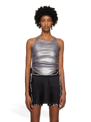 Majica brez rokavov Versace Jeans Couture Ruched Tank Top Siva | E74HAM605EJ0061