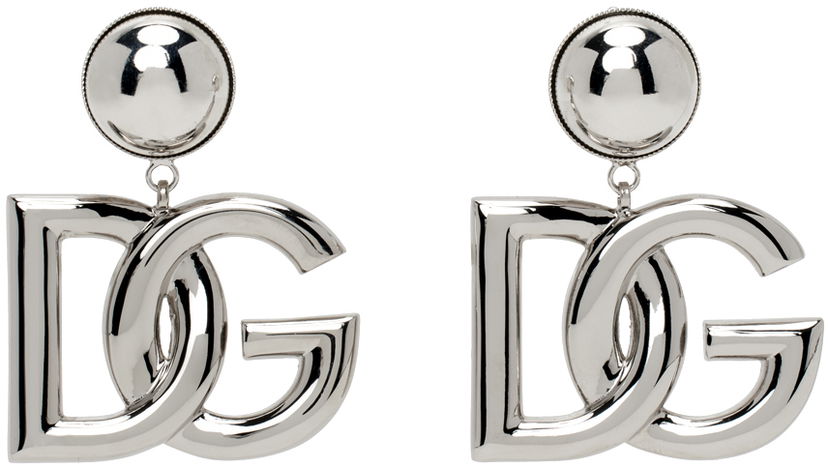 Uhani Dolce & Gabbana Silver 'DG' Earrings Kovinski | WEN6P2 W1111