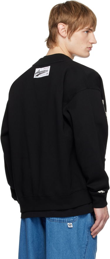 Pleteni pulover AAPE by A Bathing Ape AAPE By A Bathing Ape Multi-Logo Button Down Cardigan Črna | AAPSWMB348XXNBKX, 2