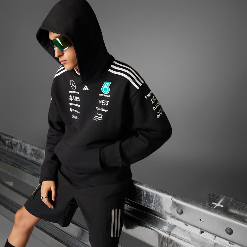 Pulover adidas Performance Mercedes - AMG Petronas Formula One Team Hoodie Črna | JW5385