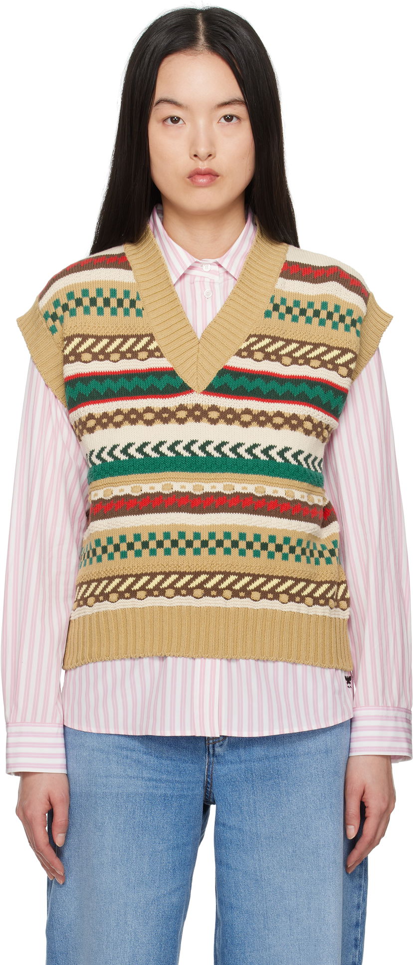 Pleteni pulover Max Mara Weekend Max Mara Vicino Knit Vest Bež | 2515351021600