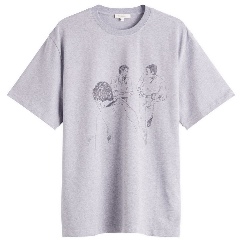 Majica JW Anderson JW Anderson Cafe Scene Printed T-Shirt, Size Small Siva | JT0303-PG1510-945