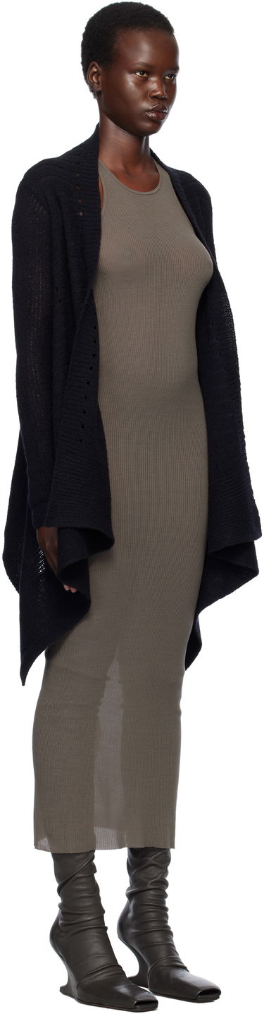 Pleteni pulover Rick Owens Rick Owens Hollywood Medium Wrap Cardigan Črna | RP01E7642 KGRID, 1