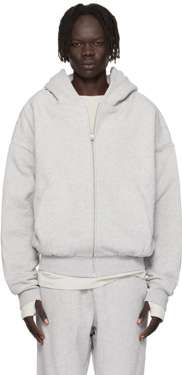 Pulover Entire Studios Entire Studios Thermal Zip-Up Hoodie Siva | ES2488SI, 0