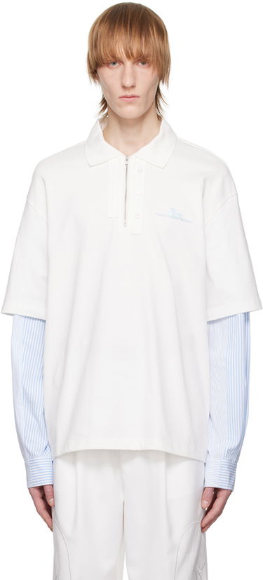 Polo majica Feng Chen Wang Feng Chen Wang Layered Polo Bela | FMS15PL01, 0