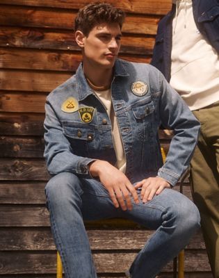 Jakna Lee Relaxed Fit Denim Jacket With Patches Modra | 112350102, 1