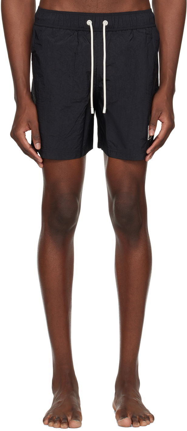 Kopalke Palm Angels Monogram Swim Shorts Črna | PMFD002R24FAB0011001