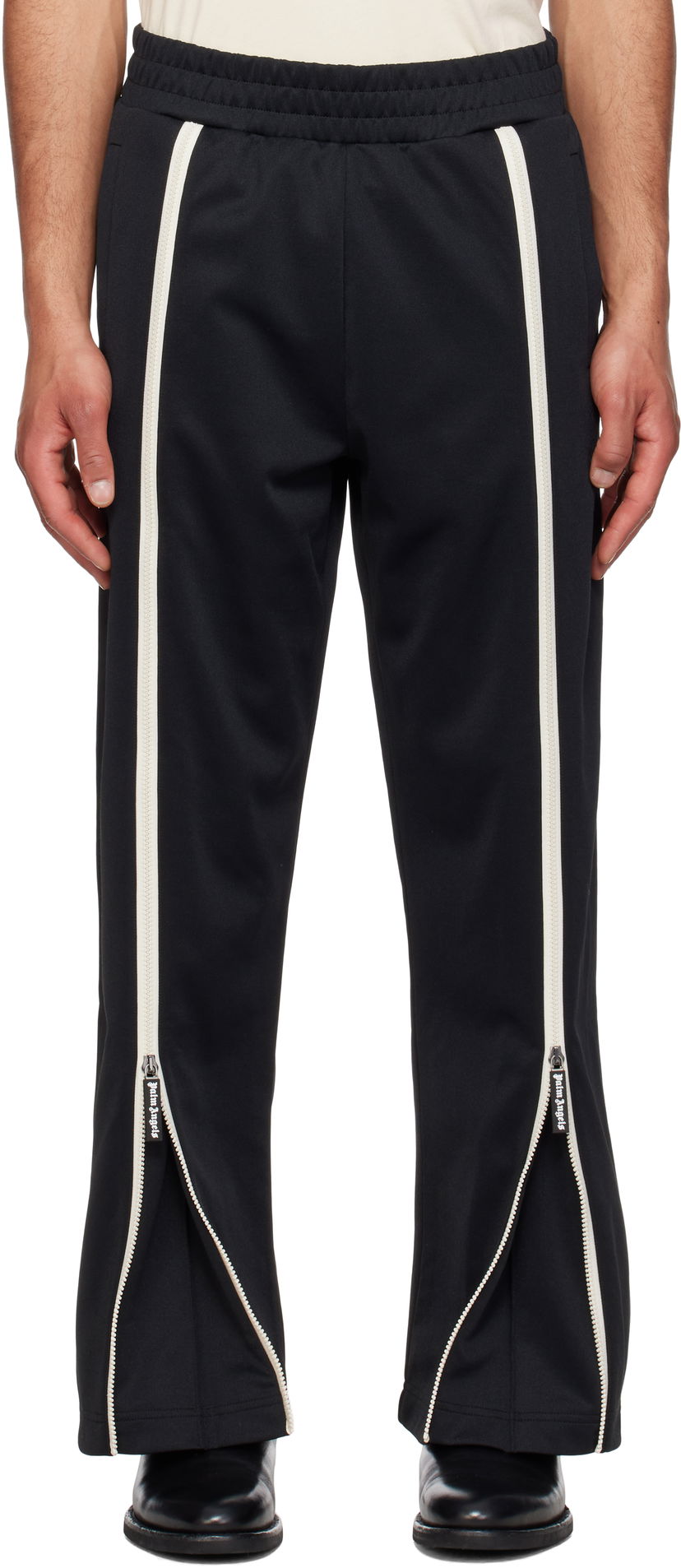 Trenirka Palm Angels Palm Angels Zip Track Pants Črna | PMCJ043S25FAB0011010