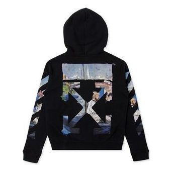 Pulover Off-White Off-White Diagonal Arrows Print Hoodie Črna | OMBE001R190030121088