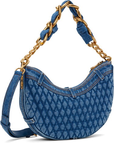 Torbica Balmain Balmain 1945 Soft Moon Denim Shoulder Bag Modra | EN1BQ954TTSD, 2
