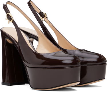 Superge in čevlji Gianvito Rossi Bessie Slingback Platform Heels Rjava | G95569-70RIC-NUI, 3