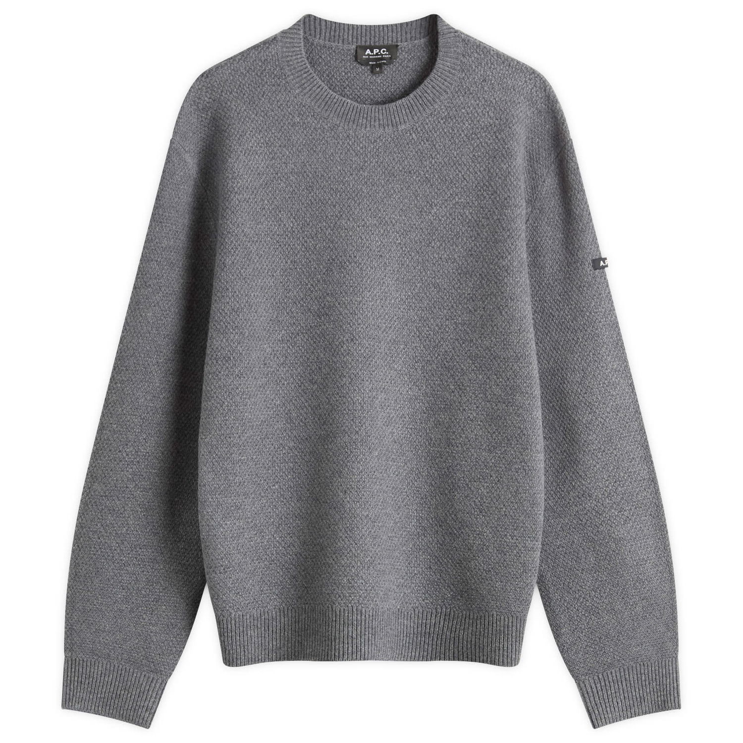 Pleteni pulover A.P.C. A.P.C. Thomas Waffle Knit Jumper Siva | WVBCZ-H23434-PLC, 0