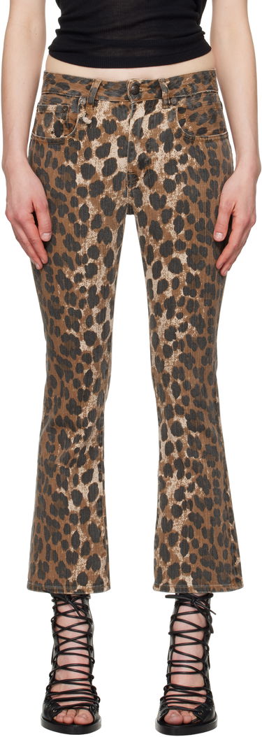 Kavbojke R13 R13 Leopard Print Kick Fit Jeans Rjava | R13W0009-D278A, 0