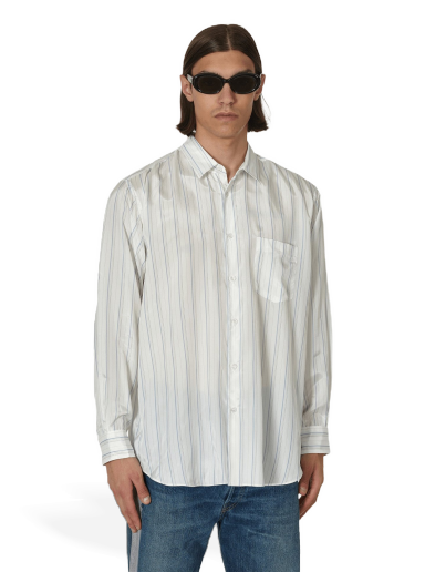 Srajce Comme des Garçons Forever Stripe Cupro Shirt Bela | FZ-B141-PER 2