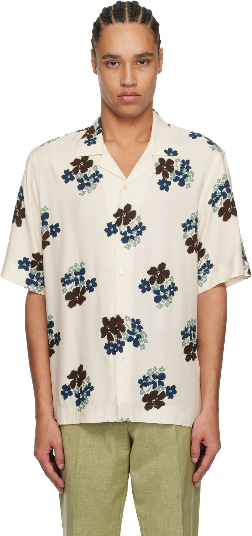 Srajce Paul Smith Paul Smith Floral Print Regular Fit Shirt Bež | M1R-905U-P02578-04