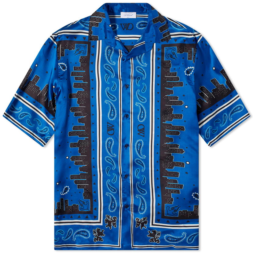 Srajce Off-White Bandana Vacation Shirt Modra | OMGG013S24FAB0034646