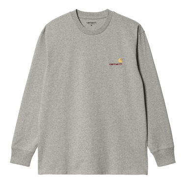 Majica Carhartt WIP L/S American Script T-Shirt "Grey Heather" Siva | I029955_V6_XX, 5
