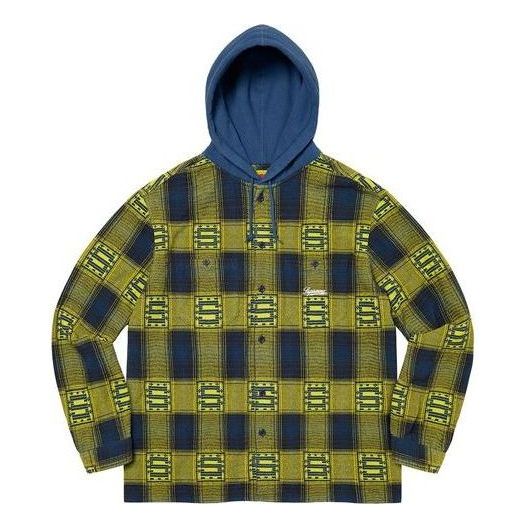 Srajce Supreme Shadow Plaid Hooded Shirt Modra | SUP-FW20-284
