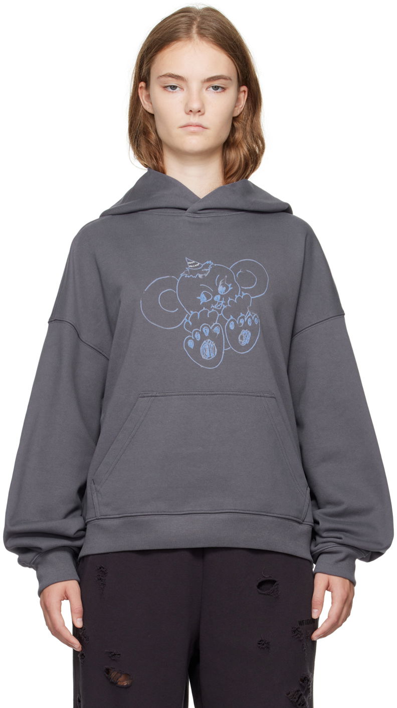 Pulover We11done We11done Monster Fitted Hoodie Siva | WD-TH2-24-831-U-CH