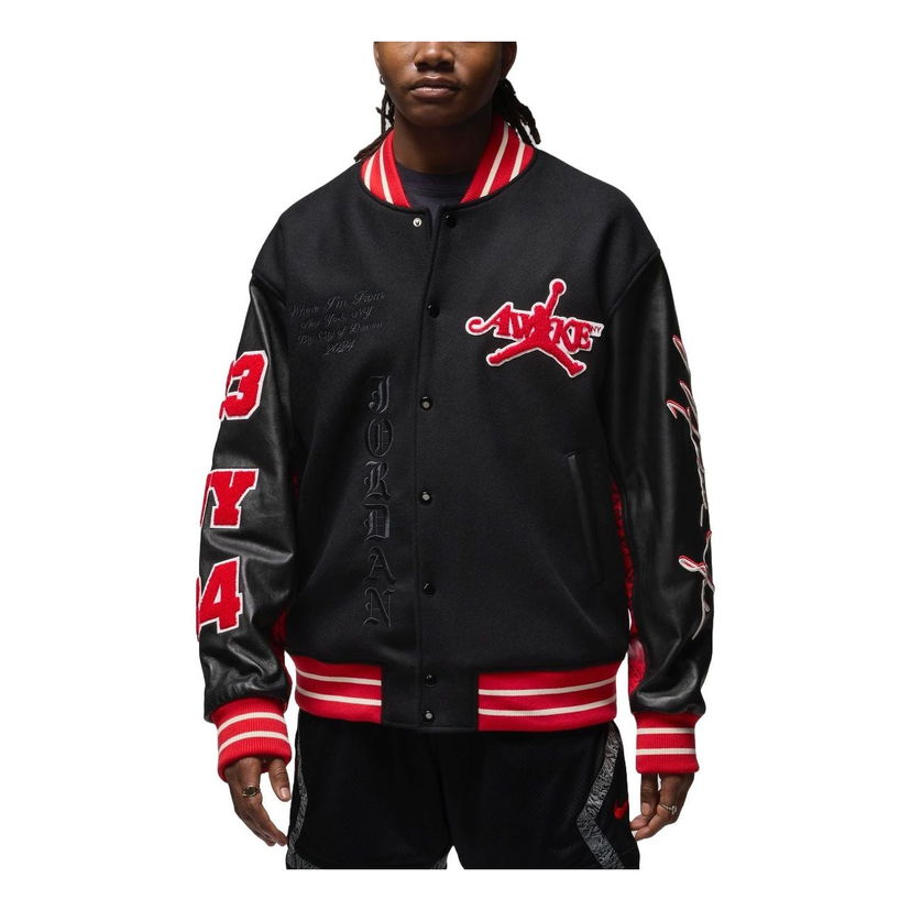 Bomber jakna Jordan Awake NY Varsity Jacket Črna | FQ5440-657