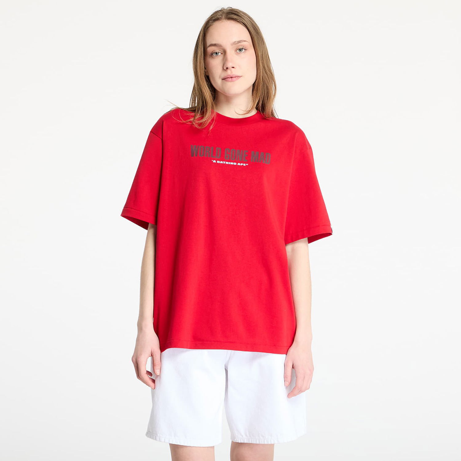 Majica BAPE A BATHING APE Slogan Relaxed Fit T-Shirt Rdeča | 001TEL301318MRED, 0