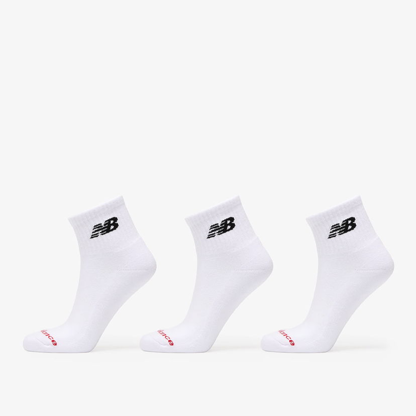 Nogavice New Balance Everyday Ankle Socks 3-Pack Bela | LAS51303WT