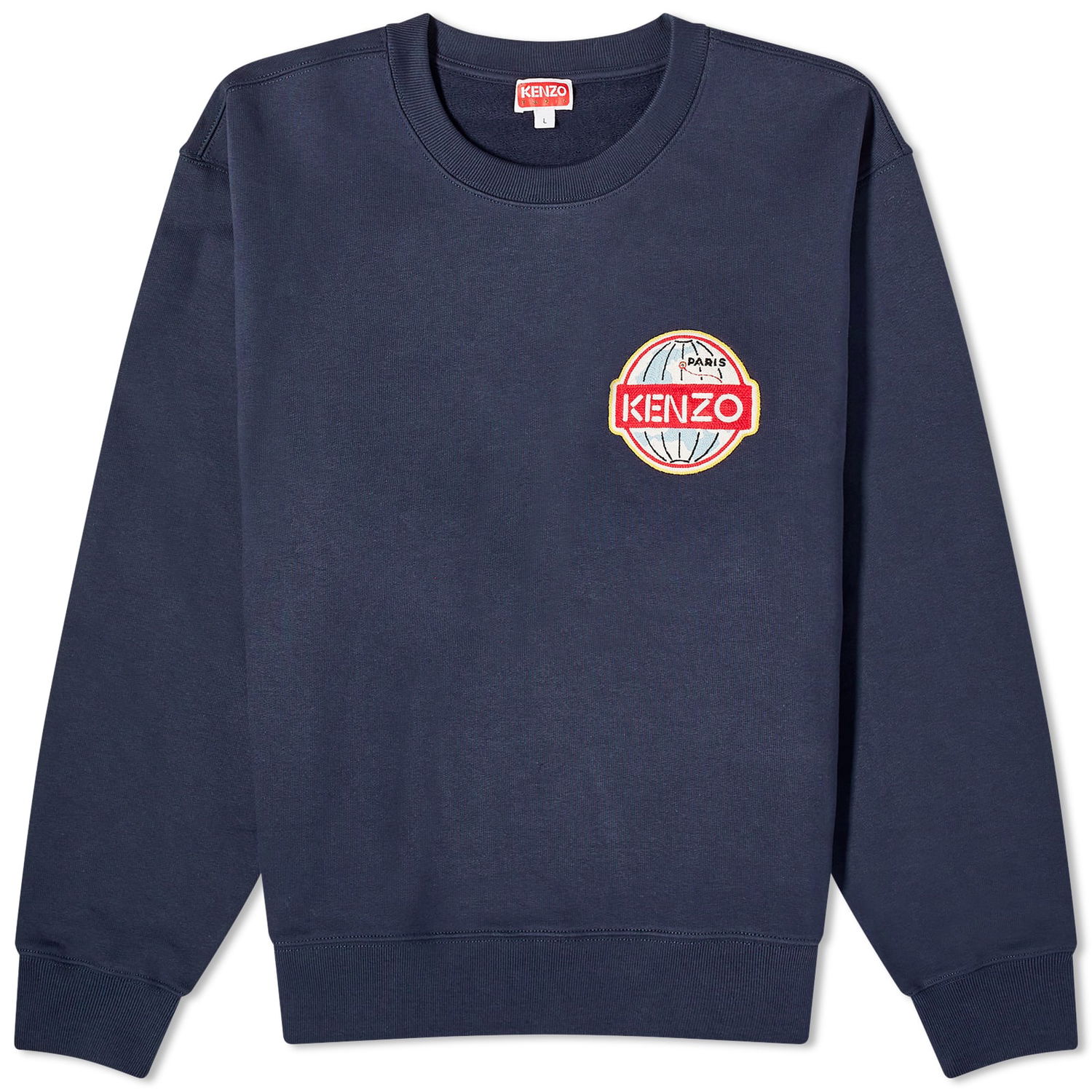 Pleteni pulover KENZO Globe Crewneck Mornarica | FD65SW0894ME-77, 0