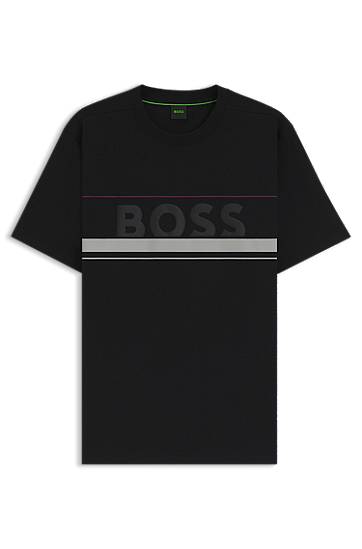 Majica BOSS BOSS T-Shirt with Stripes and Logo Črna | 50550113