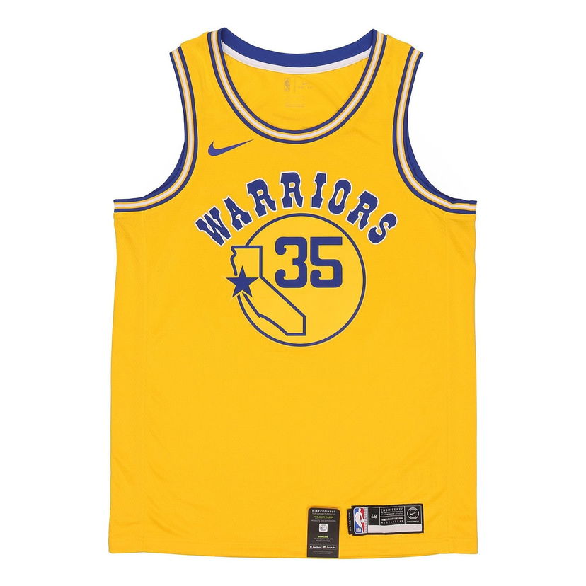 Dres Nike Golden State Warriors Durant Classic Edition Swingman Connected Jersey Rumena | AJ3878-729