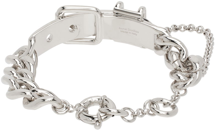 Zapestnica Acne Studios Buckle Chain Bracelet Siva | C50414-, 1