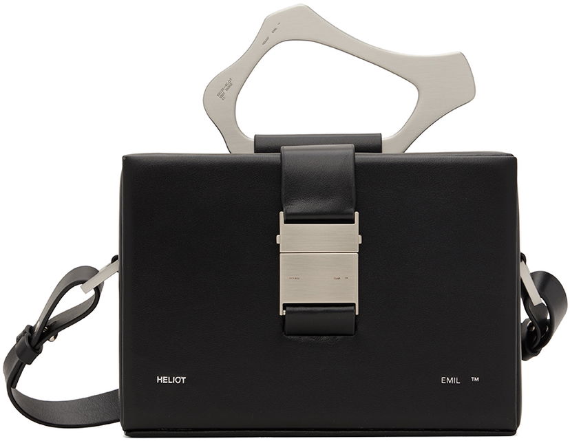 Torbica HELIOT EMIL Solely Box Bag with Metallic Handle Črna | HE_15_41_L03_BLK01