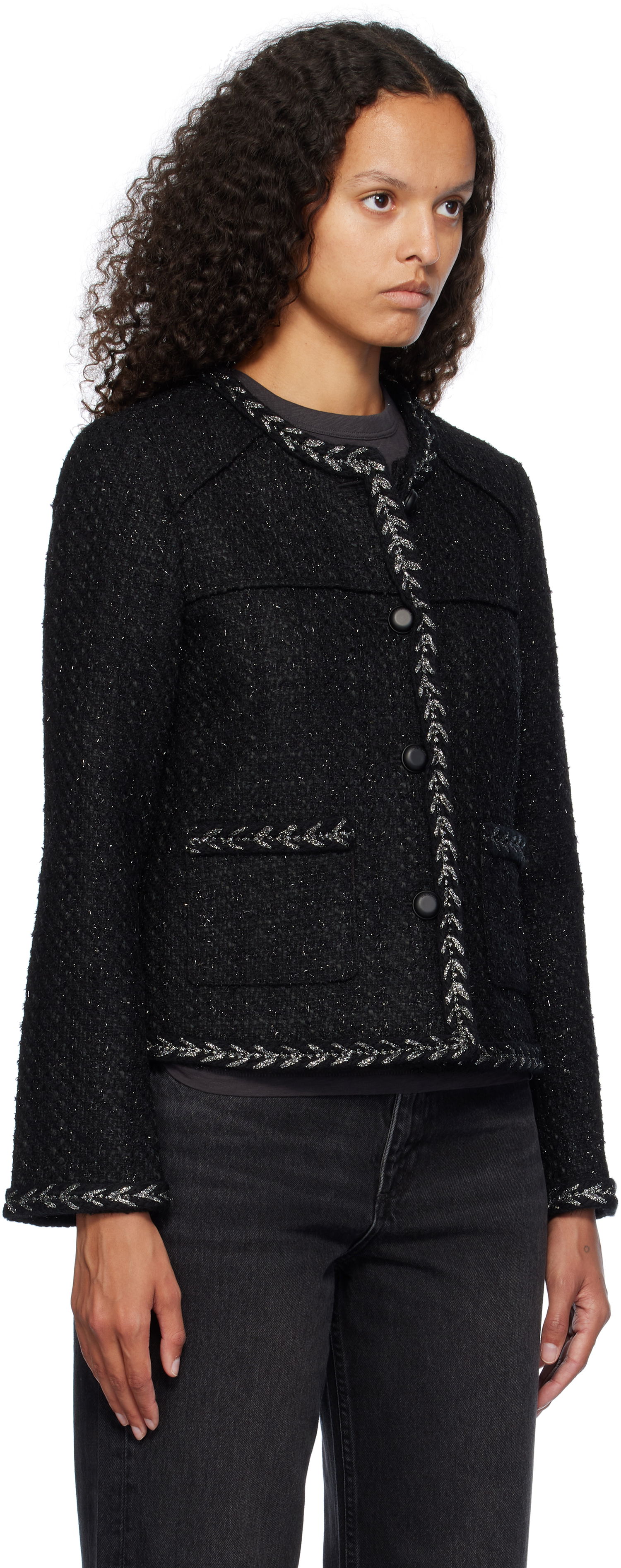 Jakna rag & bone rag & bone Mirabelle Tweed Jacket Črna | WAW24F40157915, 1