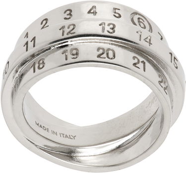 Prstan Maison Margiela Triple Logo Numeric Signature Silver Ring Kovinski | SM6UQ0073 P6627, 2