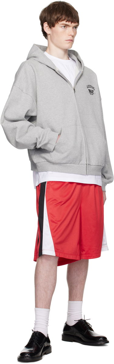 Pulover We11done We11done College Zip-Up Hoodie Siva | WD-TJ2-25-846-U-MG, 3