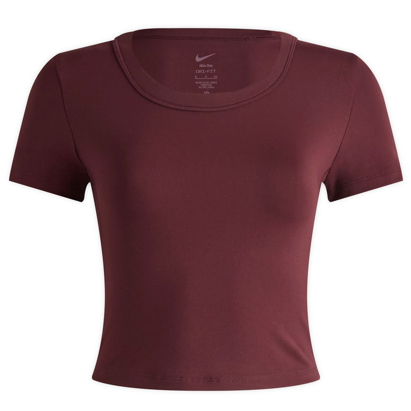Krop-top Nike Women's One Therma-FIT Short Sleeve Crop Top Bordo | FN2804-652