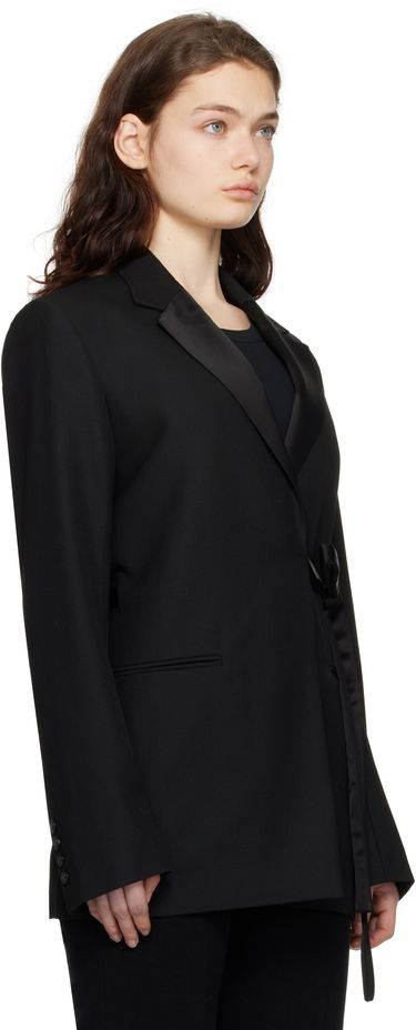 Jakna TOTEME TOTEME Satin-Lapel Wrap Blazer Črna | 251-WRZ4728-FB0026, 1