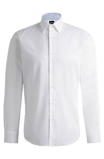 Srajce BOSS Easy-Iron Cotton Poplin Regular-Fit Shirt Bela | 50532877