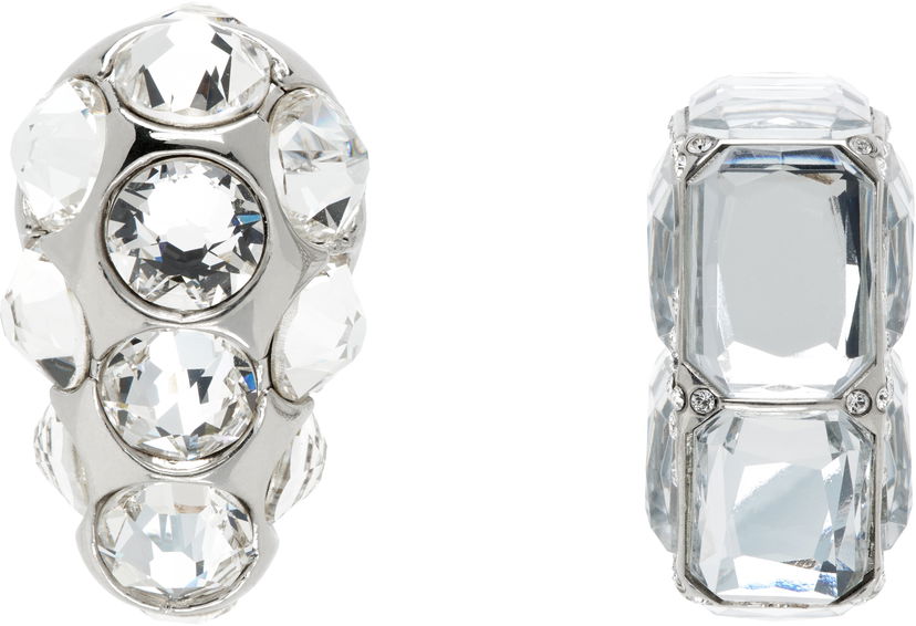 Uhani Acne Studios Acne Studios Asymmetric Crystal Earrings Kovinski | C50467-