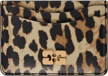 Denarnica GANNI GANNI Bou Leopard Print Card Holder Bež | A6541, 0