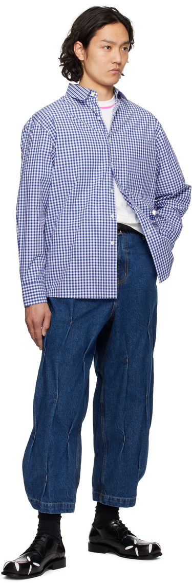 Srajce ADER ERROR ADER error Sig; TRS Tag 03 Gingham Shirt Modra | BO42FYSH0102BL, 3